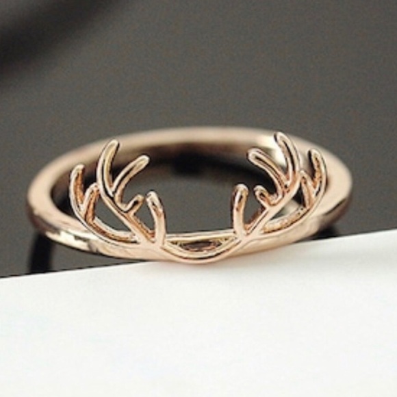 Jewelry - Gold Deer Antler Reindeer Hunting Ring